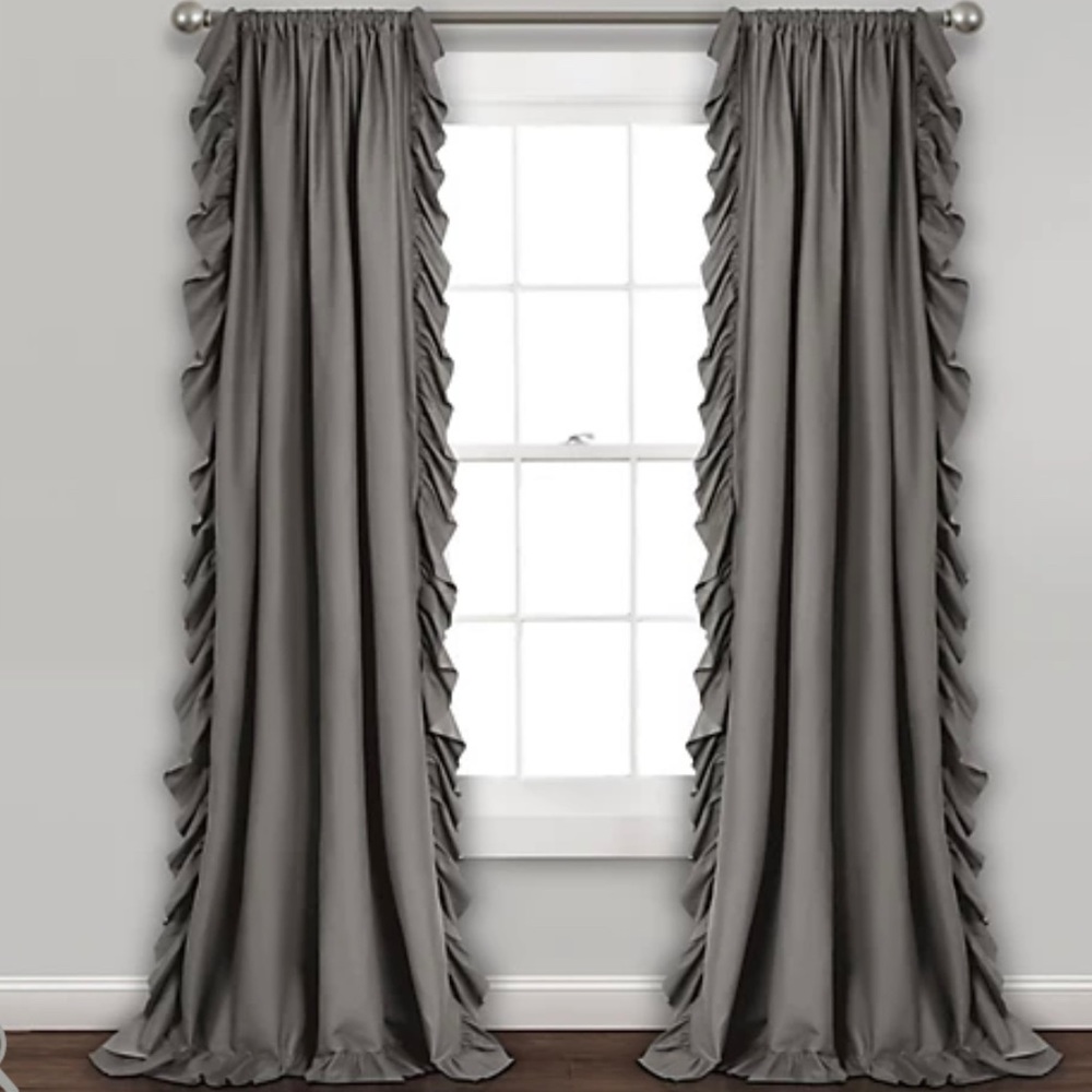 Ruffled Window Curtain Panel 1 Set-REYNA